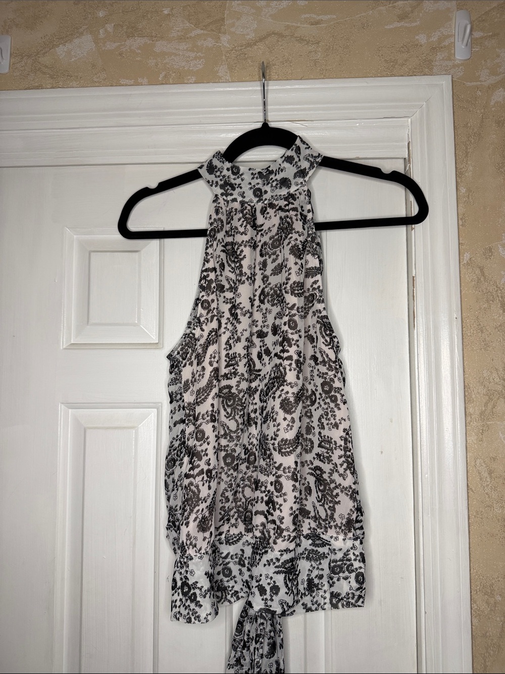 Rebecca Minkoff Black & White Paisley Halter